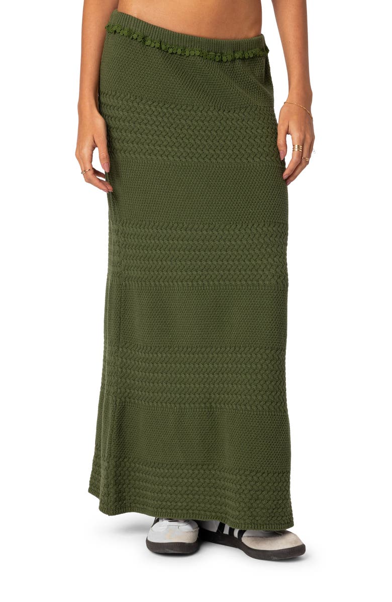 EDIKTED Garner Textured Maxi Sweater Skirt, Main, color,