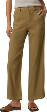 KUT from the Kloth Topaz High Waist Crop Wide Leg Linen Blend Pants
