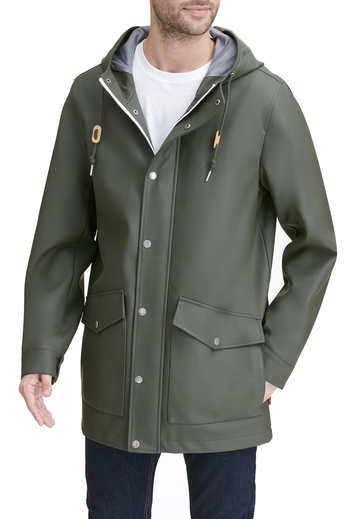levi's Rainy Days Hooded Jacket in Olive 