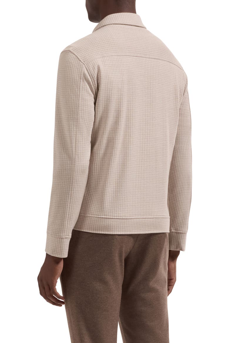 Houndstooth Full Zip Blouson Jacket, Alternate, color, COBBLESTONE