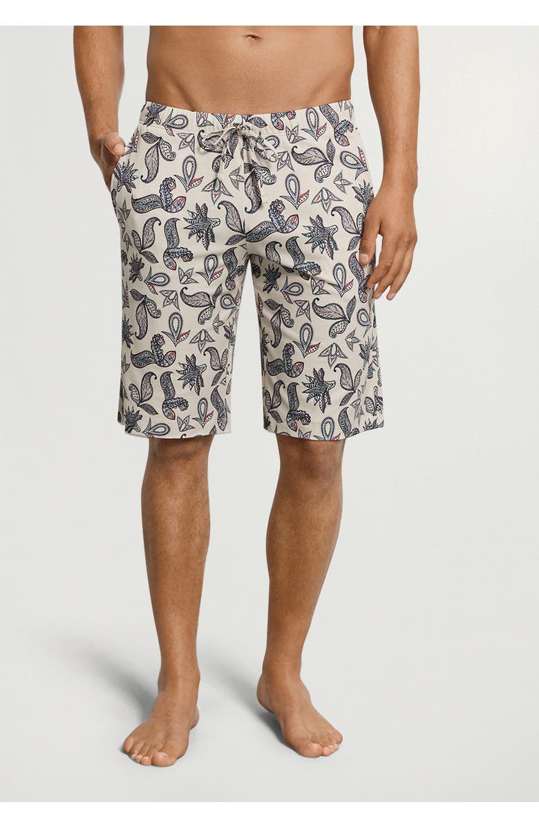 Hanro Night And Day Drawstring Cotton Shorts, Alternate, color, Maritime Paisley