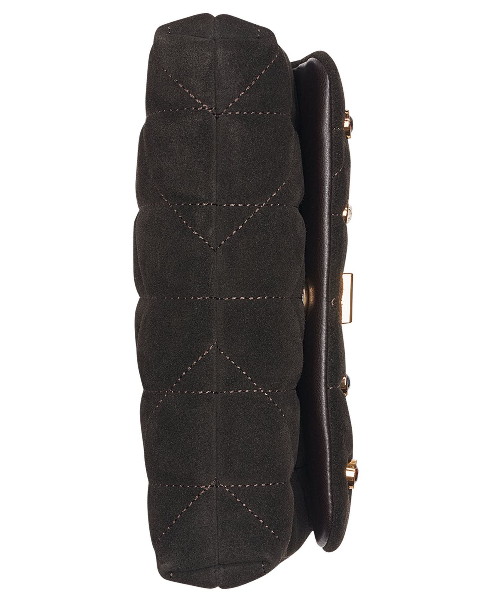 Lafayette Small Suede Crossbody Bag With Gems, Alternate, color, Fudge