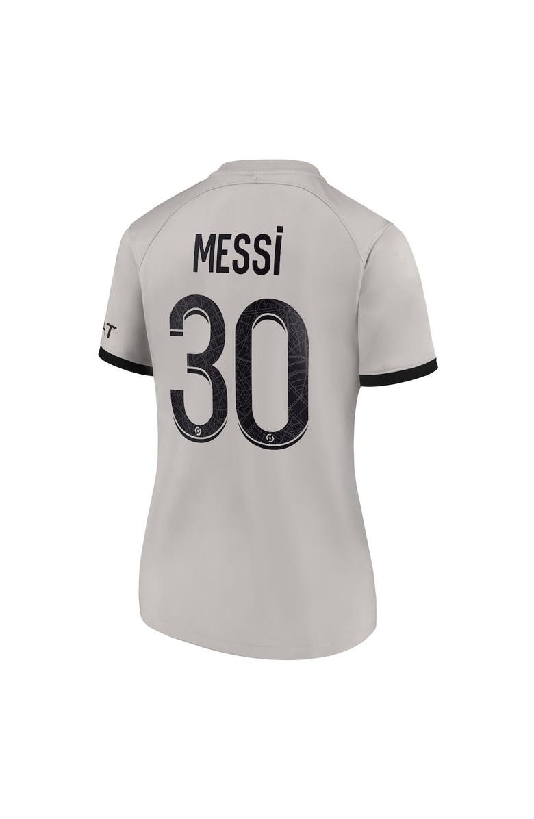 Nike Women's Nike Lionel Messi Black Paris Saint-Germain 2022/23 Away Breathe Stadium Replica Player Jersey, Alternate, color,