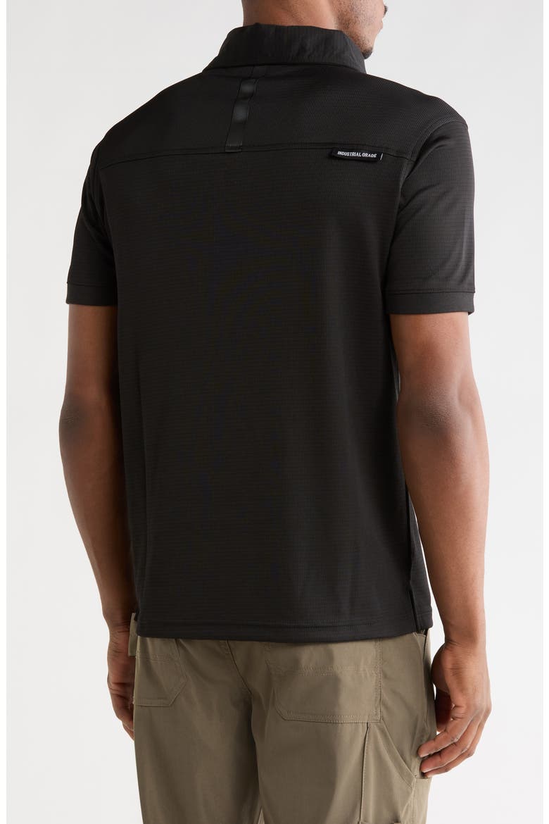 Grid Jacquard Polo, Alternate, color, BLACK