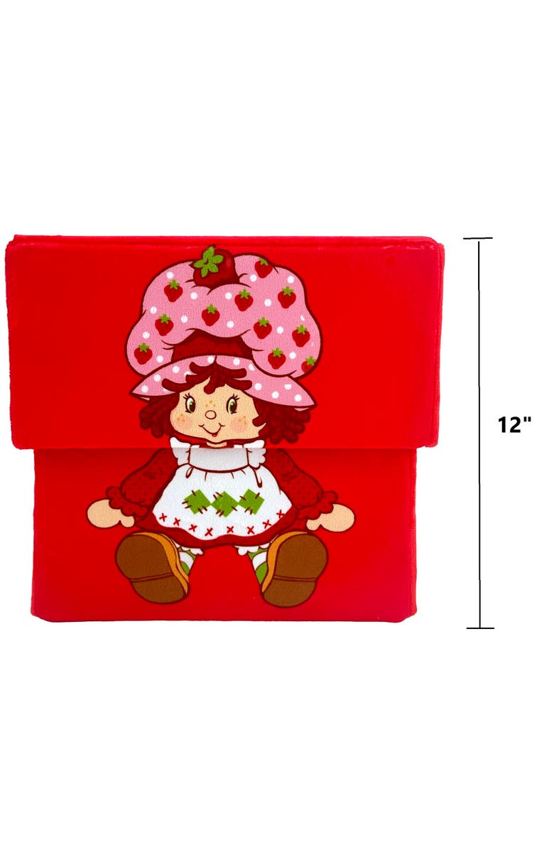 Strawberry Shortcake 12 Inch Storage Box, Fabric Bin with Lid, Alternate, color, Red