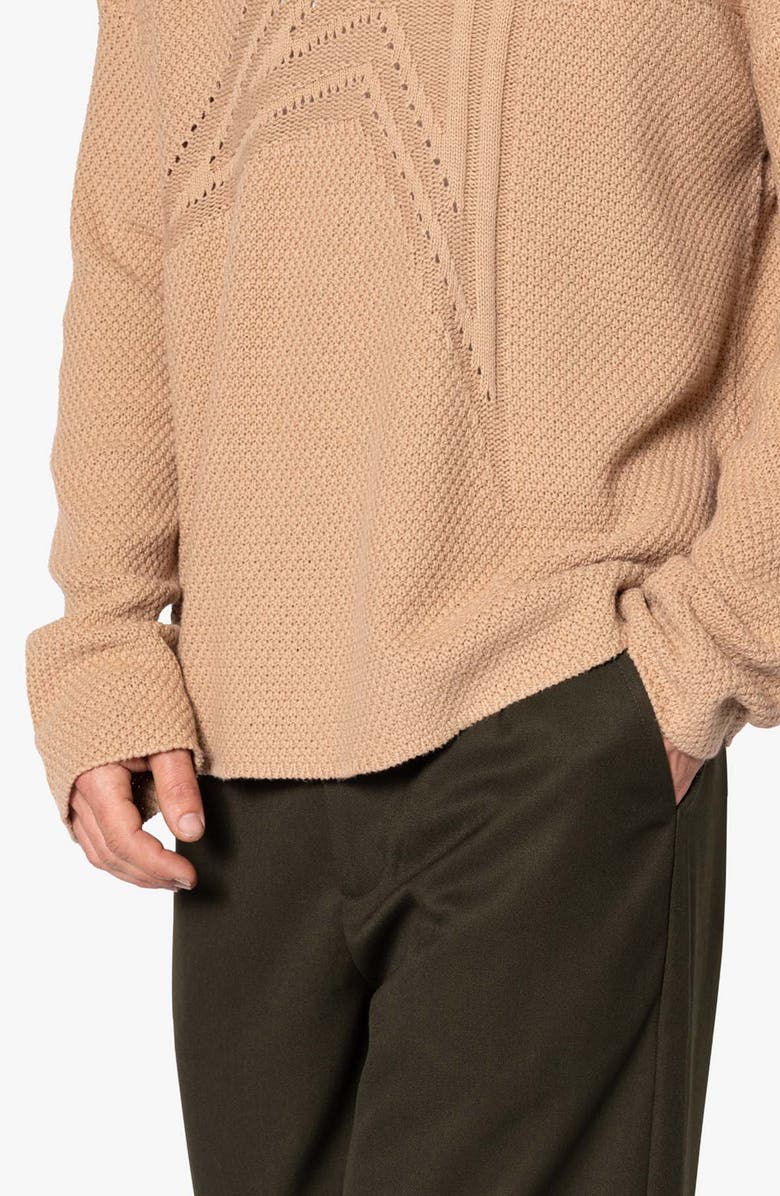 mnml Oversize Star Boat Neck Sweater, Alternate, color, Tan