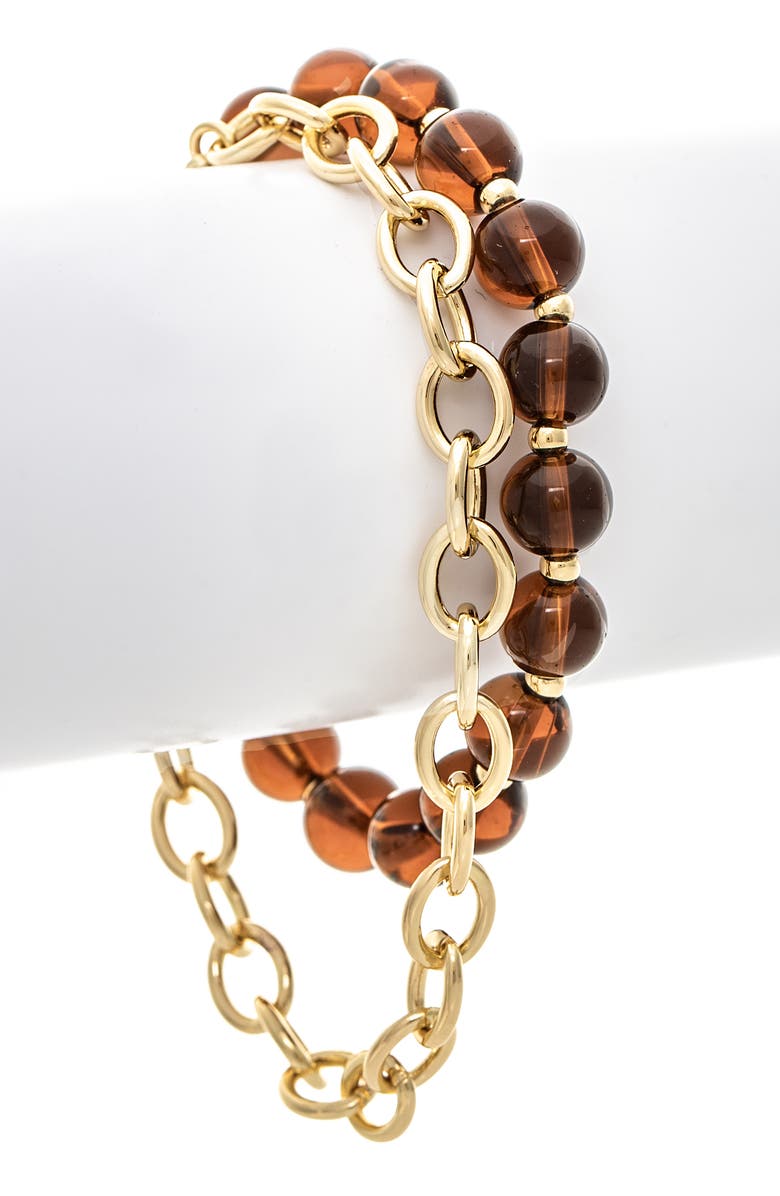 RIVKA FRIEDMAN Set of 2 Chain & Stretch Beaded Bracelets, Alternate, color, Gold