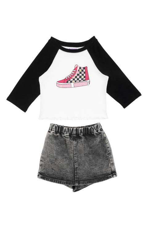 Kids' Raglan T-Shirt & Pull On Shorts Set (Toddler & Little Kid)