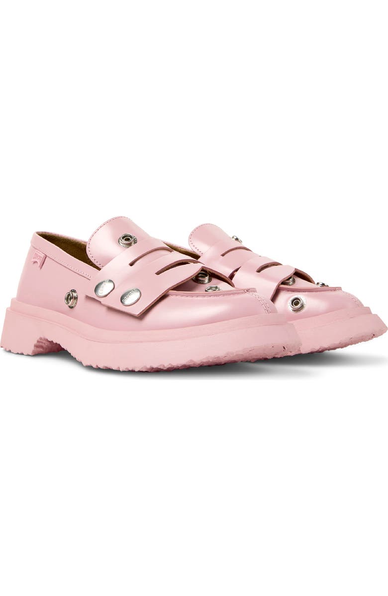 Camper Walden Stud Double Penny Loafer, Main, color, Medium Pink