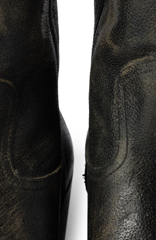 Miu Miu Leather Boots In Nero
