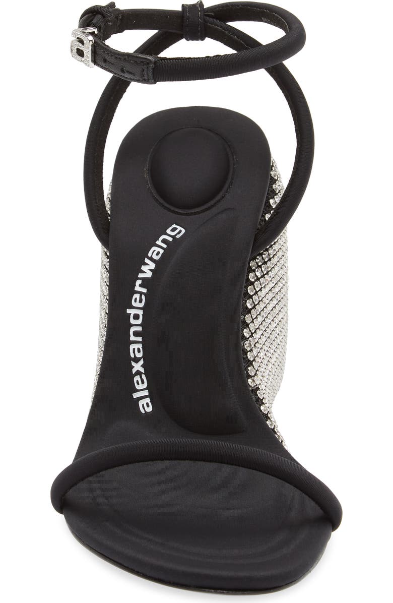 Alexander Wang Dahlia Rhinestone Logo Wedge Sandal, Alternate, color, Black