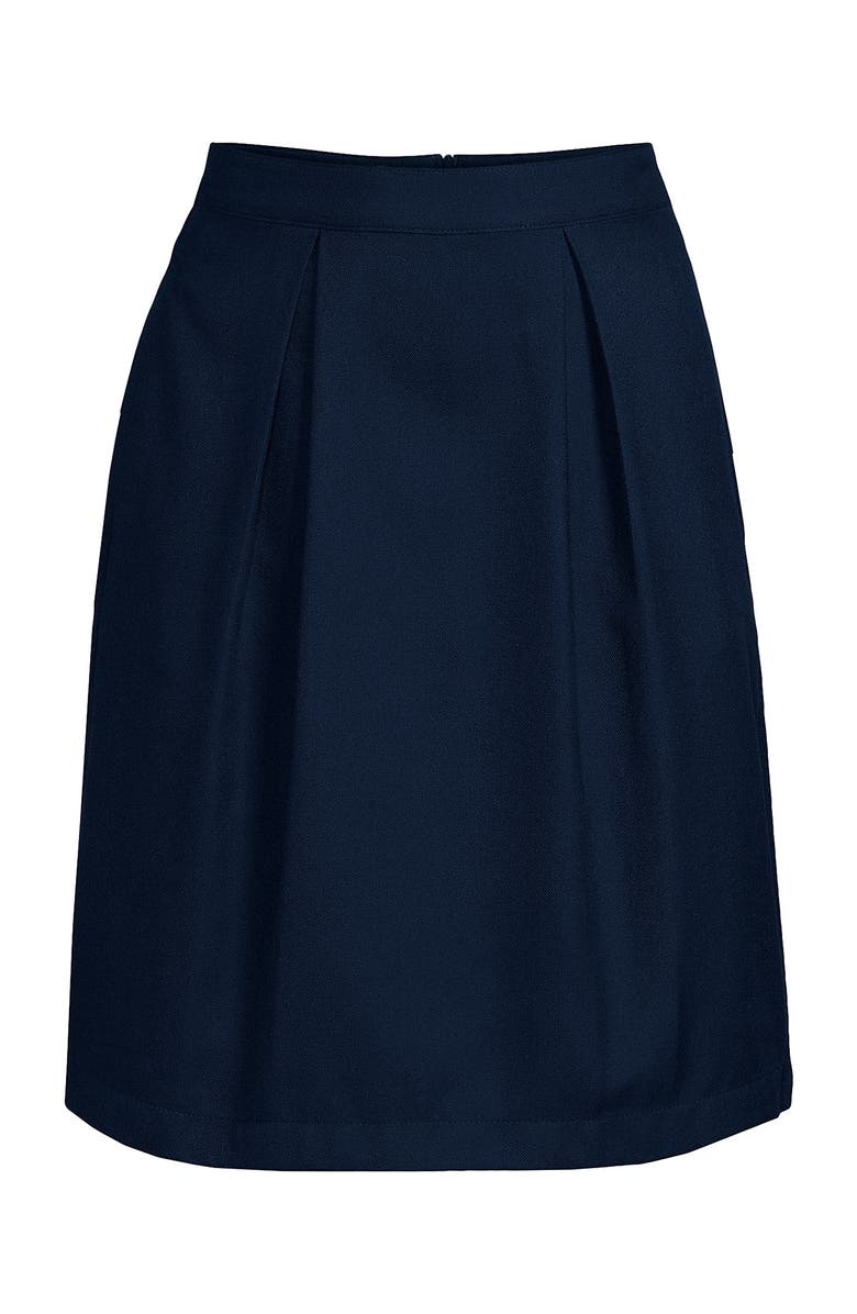 Lands' End School Uniform Solid Pleated Skort Top of Knee, Alternate, color, Academic Classic Navy