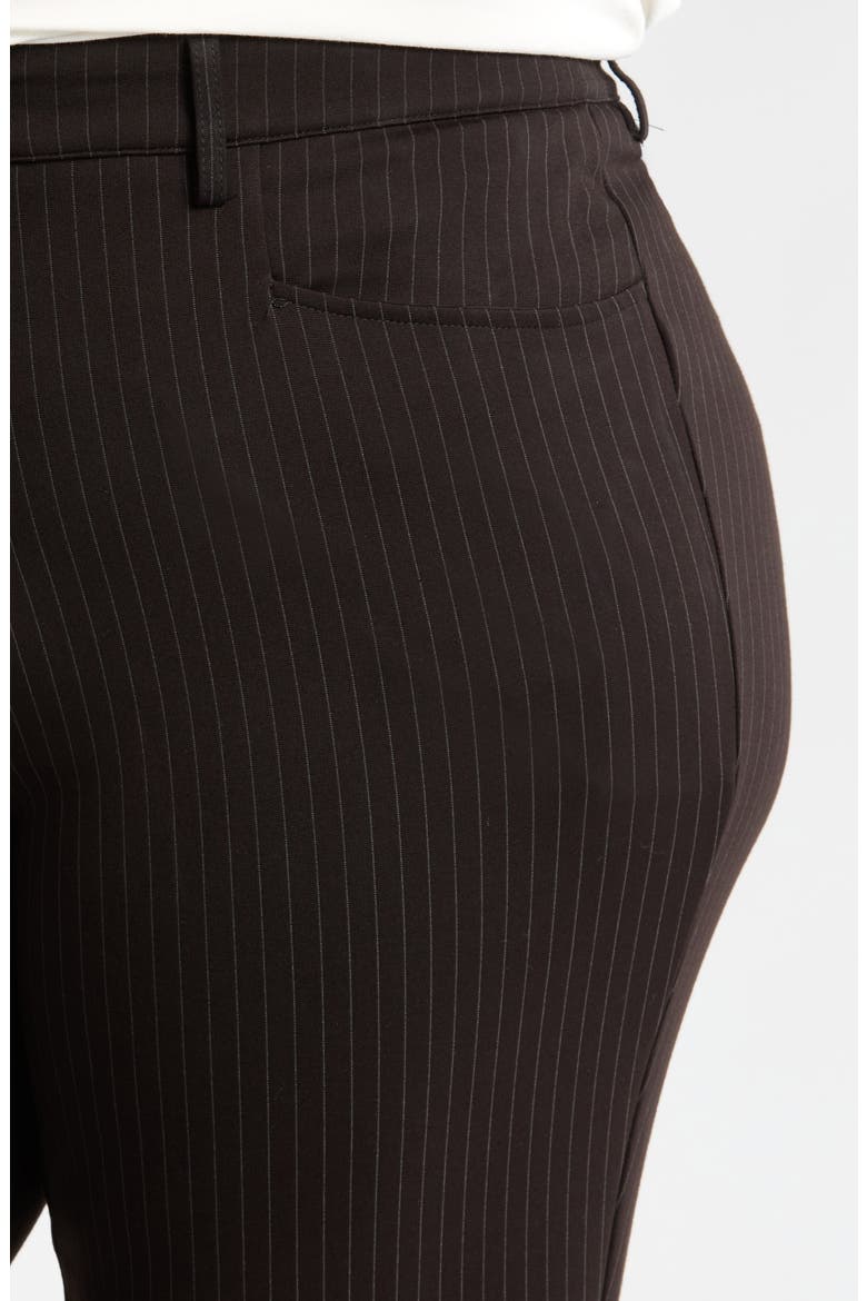 High Waist Stretch Ponte Cigarette Pants, Alternate, color, SLATE PINSTRIPE
