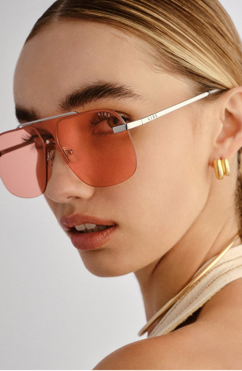 AIRE Venatici 137mm Aviator Sunglasses, Alternate, color, Silver/Cinnamon Tint