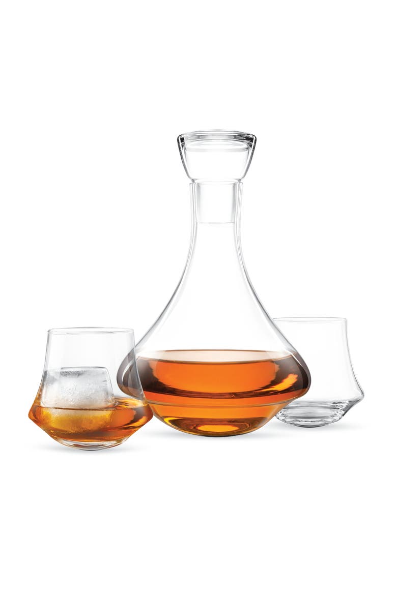 Revolve Decanter Set with 2 Revolve DOF Glasses, Main, color, Clear