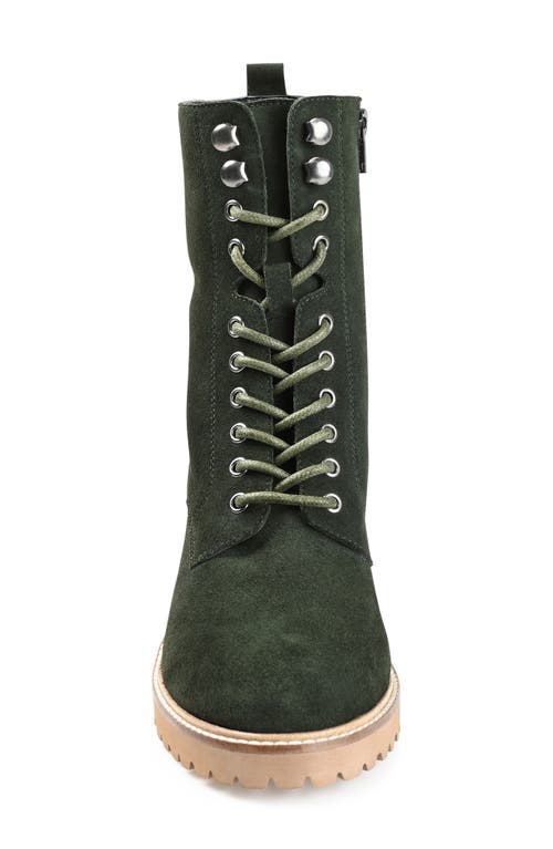 Journee Signature Malle Lace-up Boot In Olive