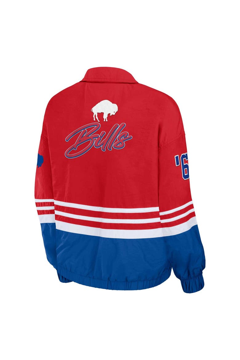 Women's WEAR by Erin Andrews Red Buffalo Bills Vintage Throwback Windbreaker Full-Zip Jacket, Alternate, color, Red