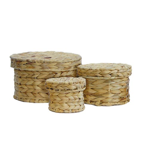 Round Woven Boxes Set of 3
