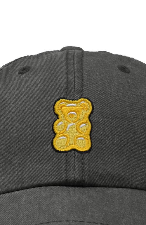 Dalix Yellow Gummy Embroidered Dad Cap In Washed Gray