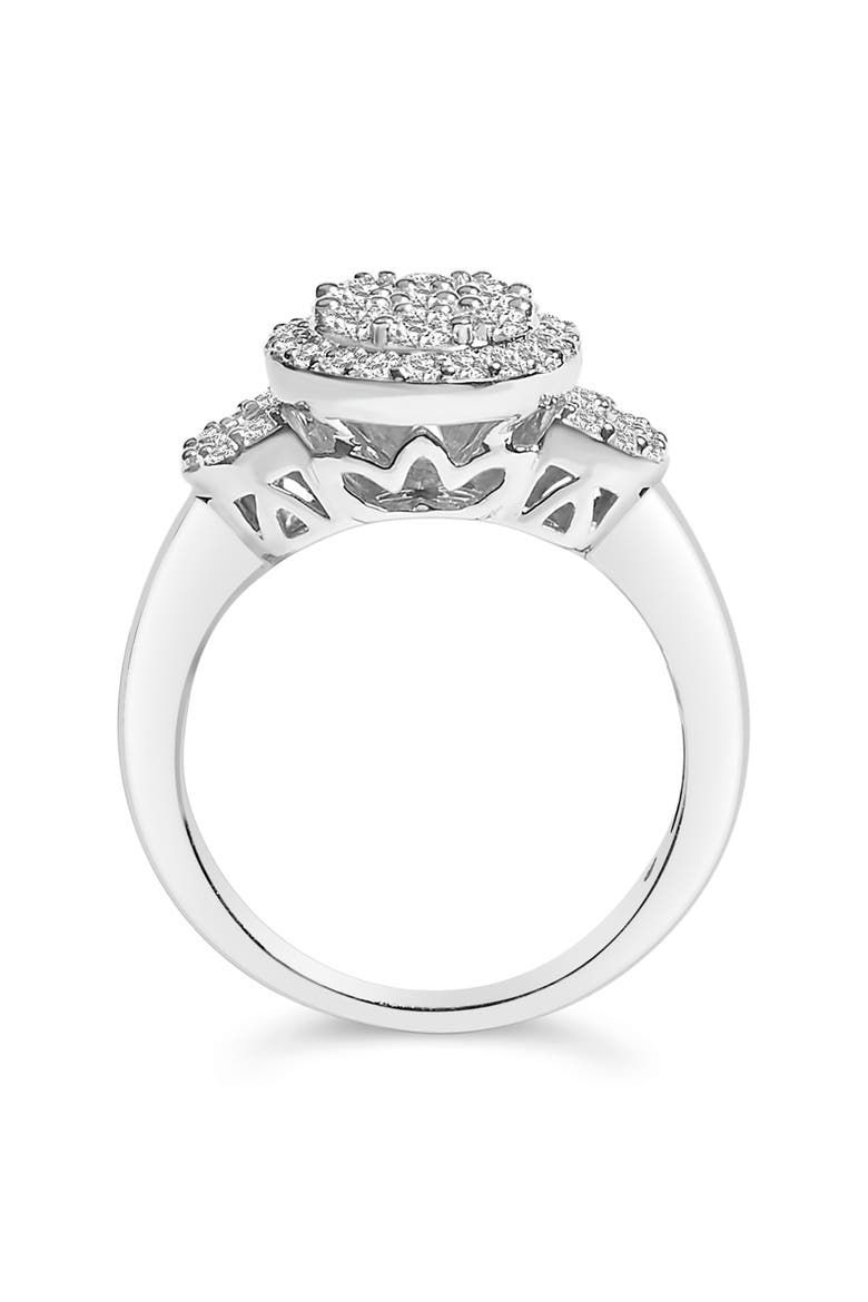 10K Gold 1.0 Cttw Diamond Halo Vintage Inspired Statement Ring, Alternate, color, White Gold