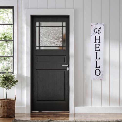 Northlight 36" Floral "oh Hello" Wooden Porch Board Sign Decoration In White