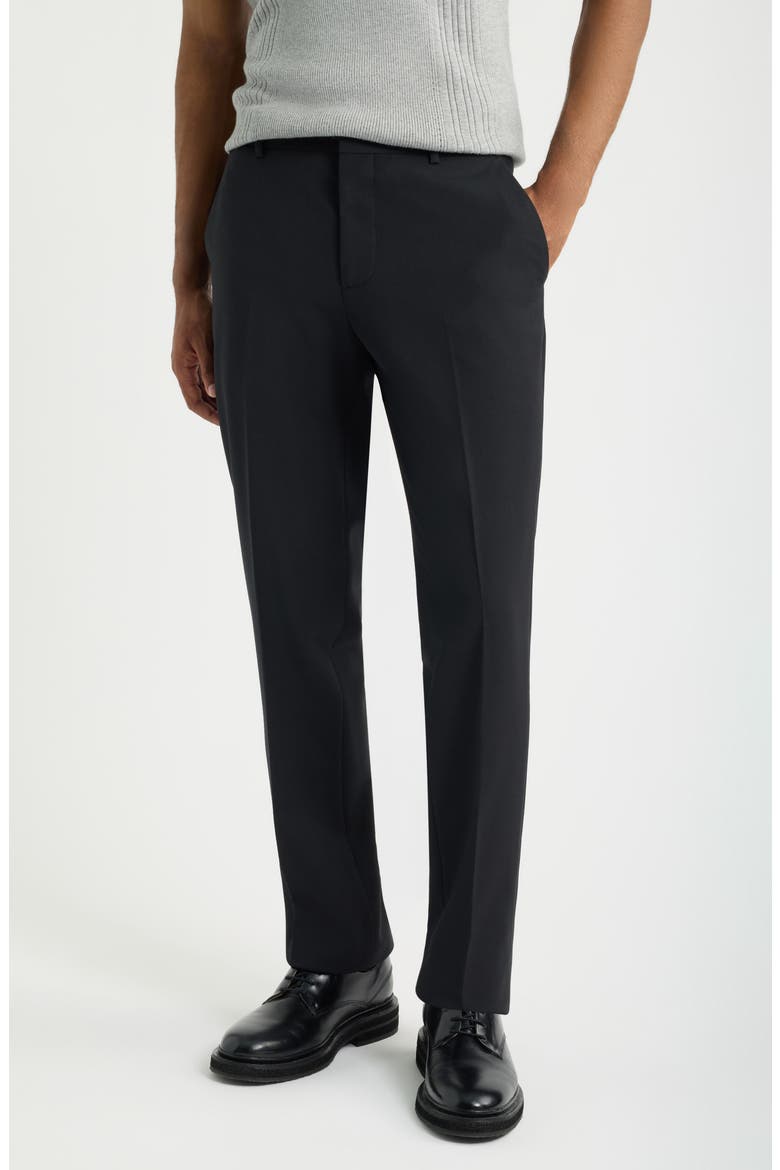 Skinny Fit Pleated Suit Pants, Main, color, BLACK