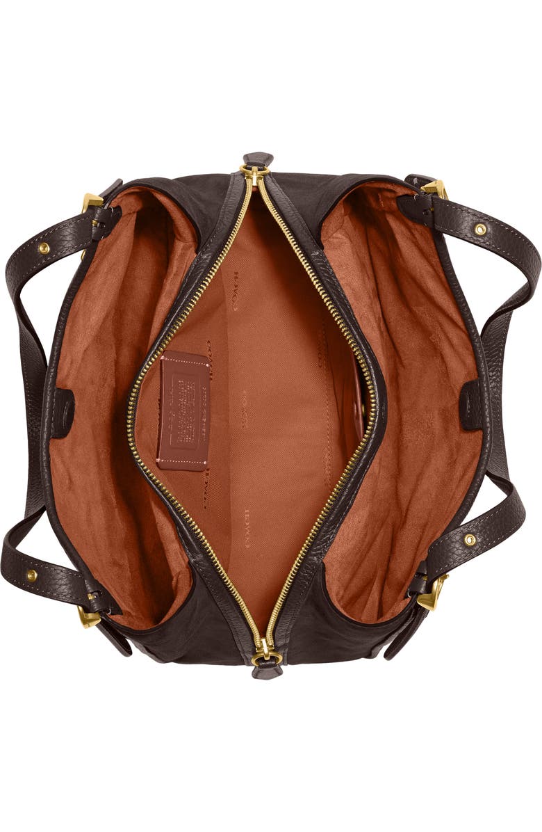 COACH Leather & Suede Shoulder Bag, Alternate, color,