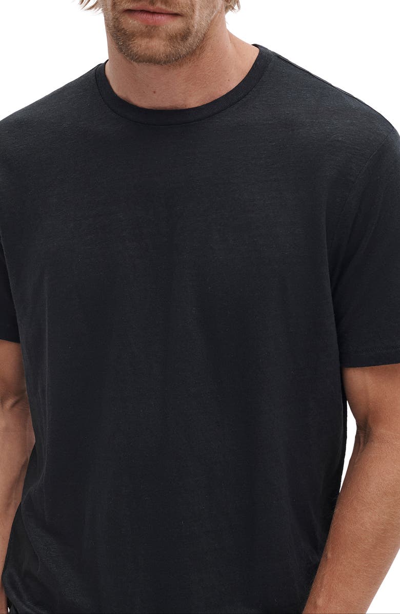 rag & bone Classic Linen T-Shirt, Alternate, color, Black