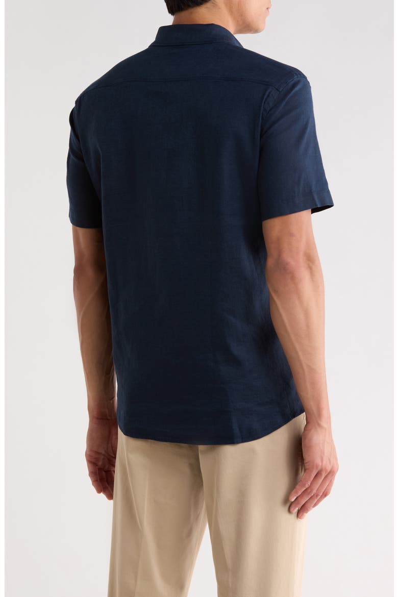 Roan Ken Short Sleeve Button-Up Shirt, Alternate, color, DARK BLUE