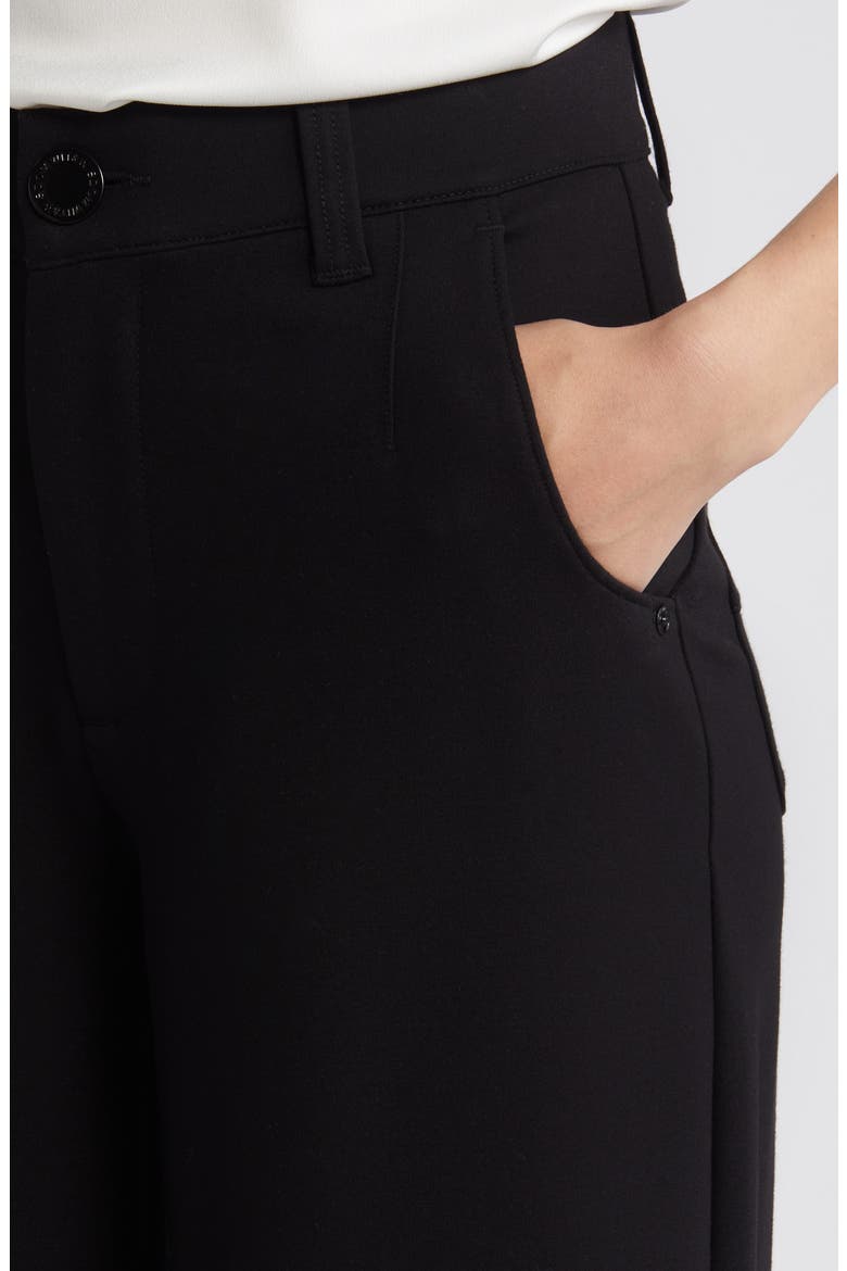 Whitney Skyrise Flat Front Wide Leg Pants, Alternate, color, BLACK