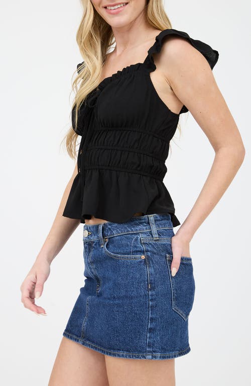 BLU PEPPER BLU PEPPER RUFFLE SHIRRED PEPLUM TANK