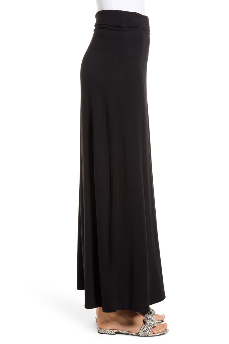 Roll Top Maxi Skirt, Alternate, color, BLACK