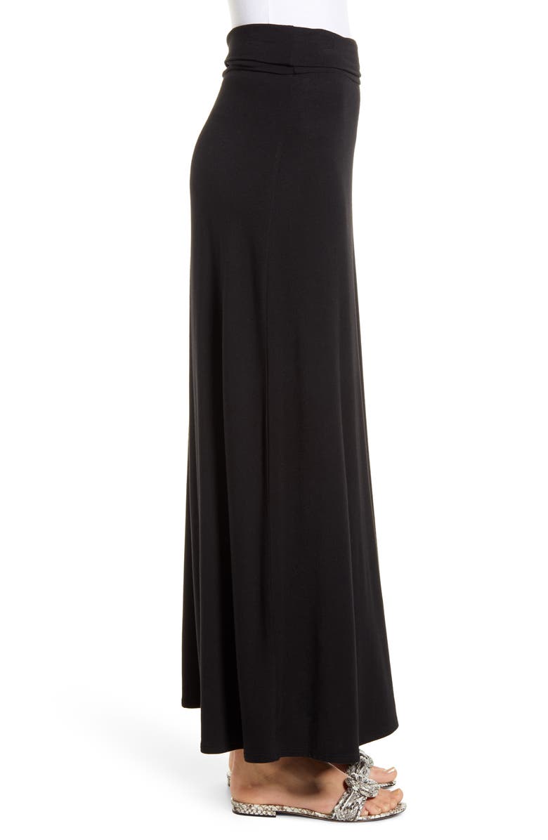 Loveappella Roll Top Maxi Skirt, Alternate, color, Black