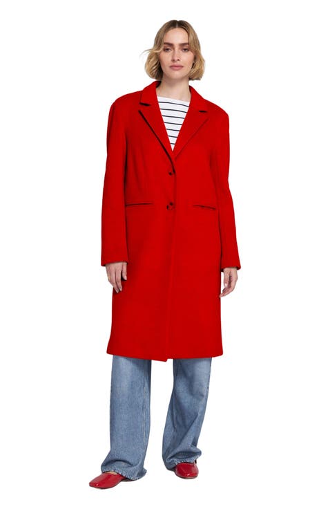 Melton Coat With Printed Lining Trench