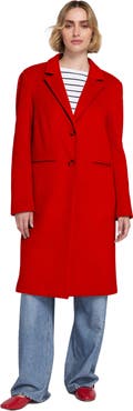 ELLE Collection Melton Coat With Printed Lining Trench