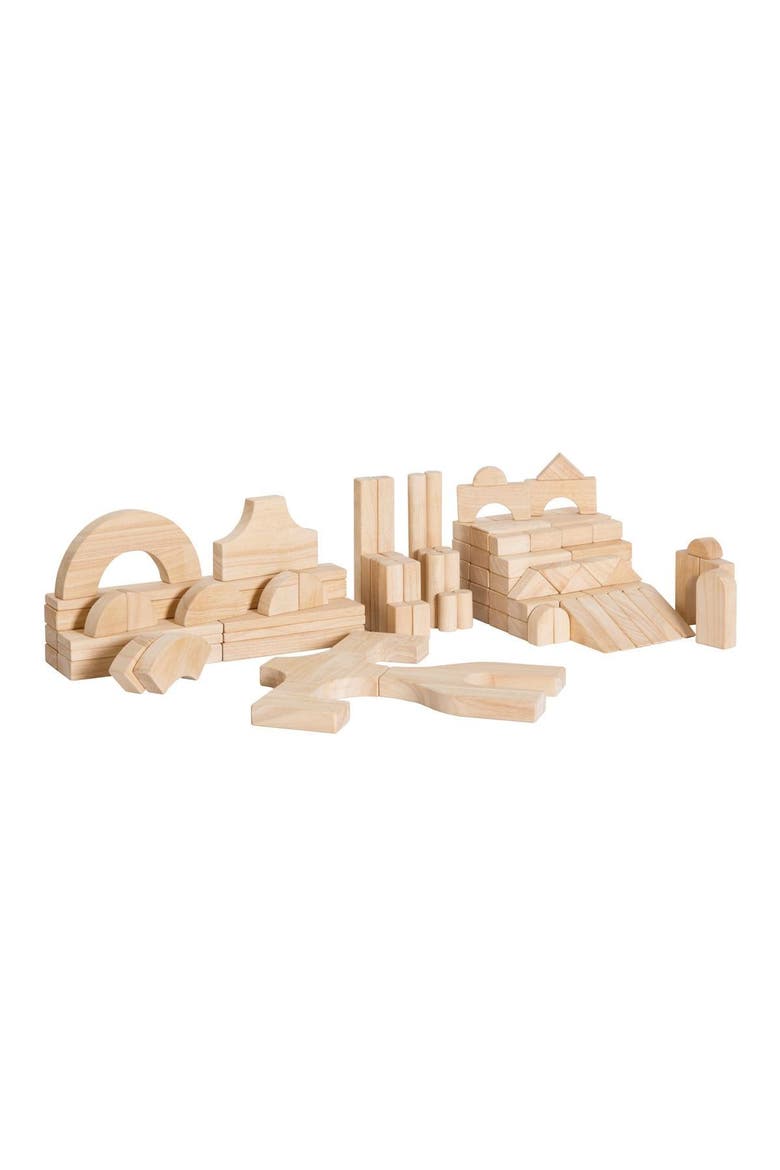 Unit Blocks Classroom Set I - 107 pieces in 28 shapes, Main, color, Brown