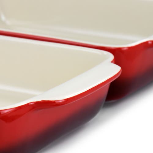 Crock-pot Crock Pot Artisan 2 Piece Stoneware Bake Pans In Gradient Red In Red