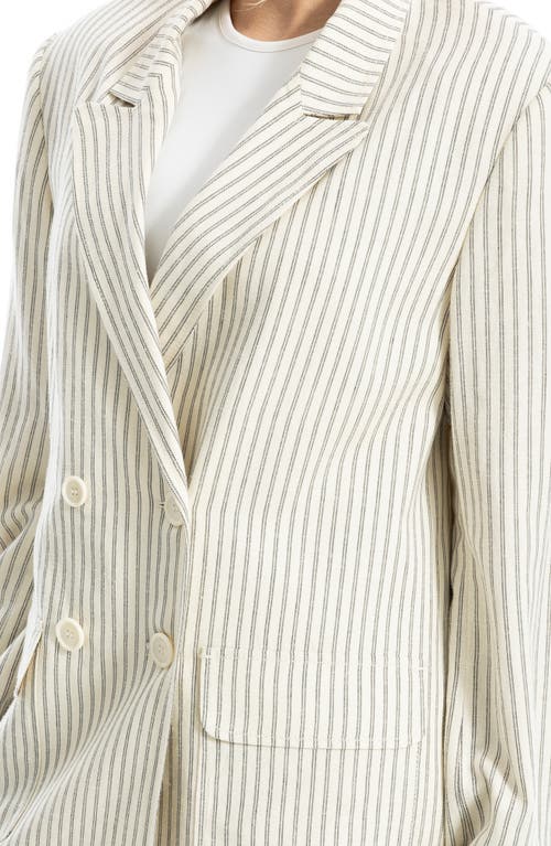 Max Studio Ticking Stripe Oversize Blazer In Multi