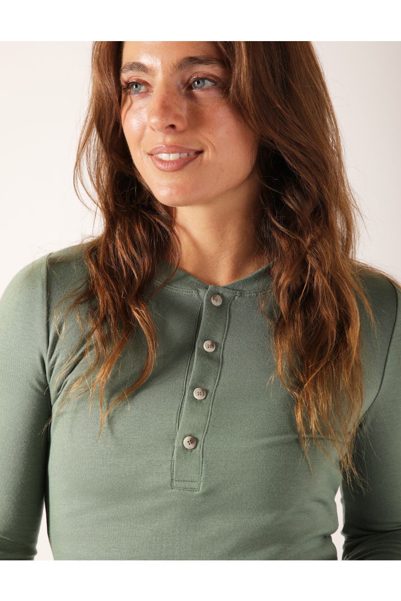 Curl Up Henley, Alternate, color, Basil