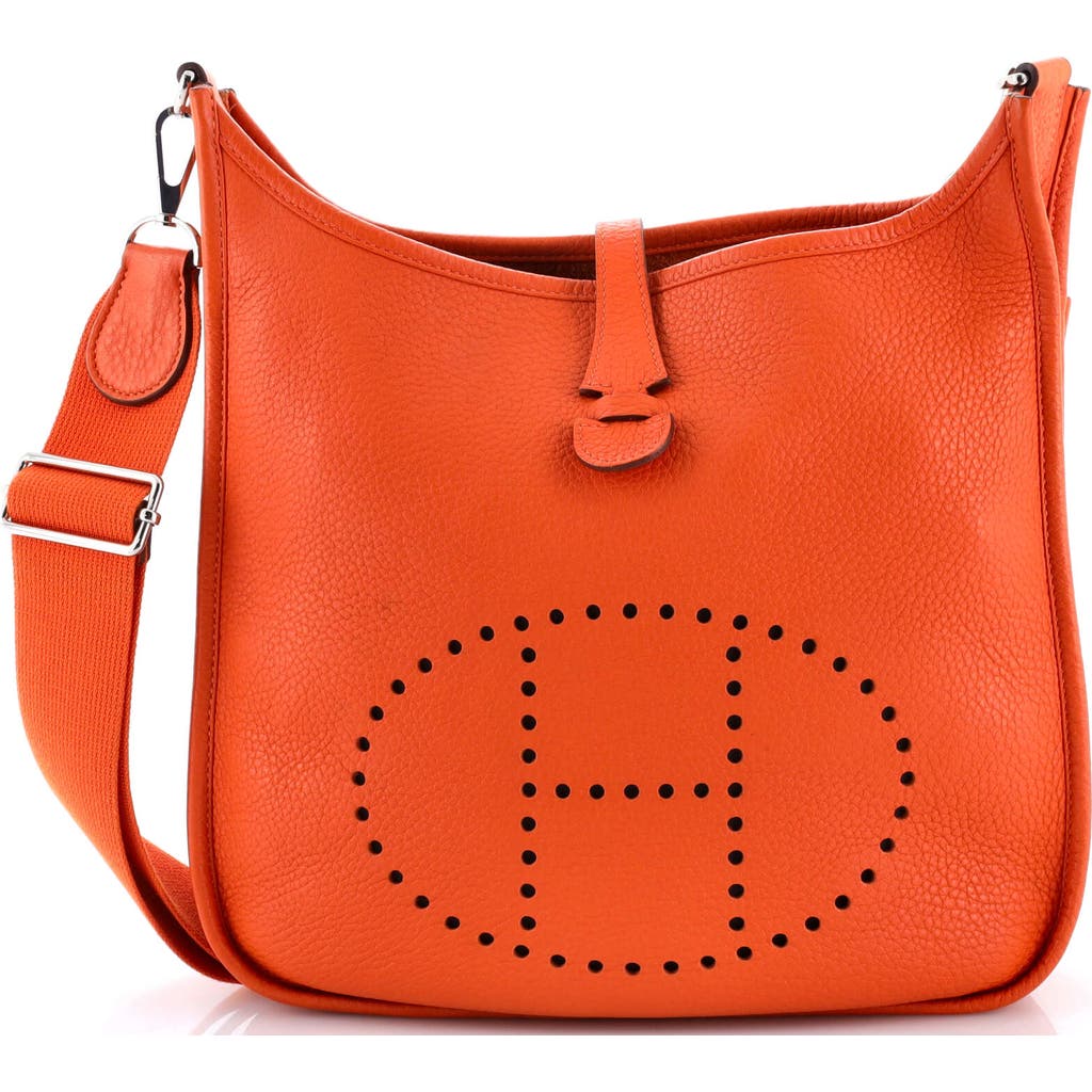 Pre-owned Hermes Hermes Evelyne Bag Gen Iii Clemence Pm In Orange