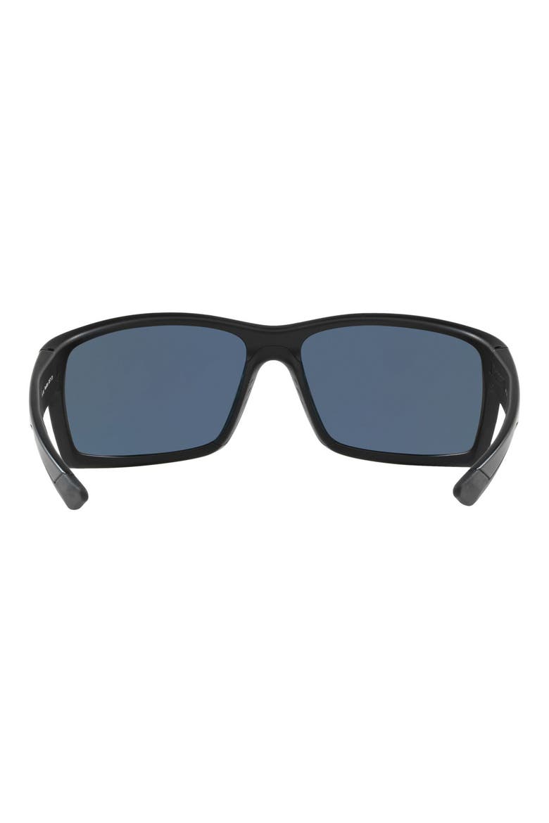 64mm Oversize Polarized Rectangular Sunglasses, Alternate, color, BLACKOUT/ GREEN MIRROR
