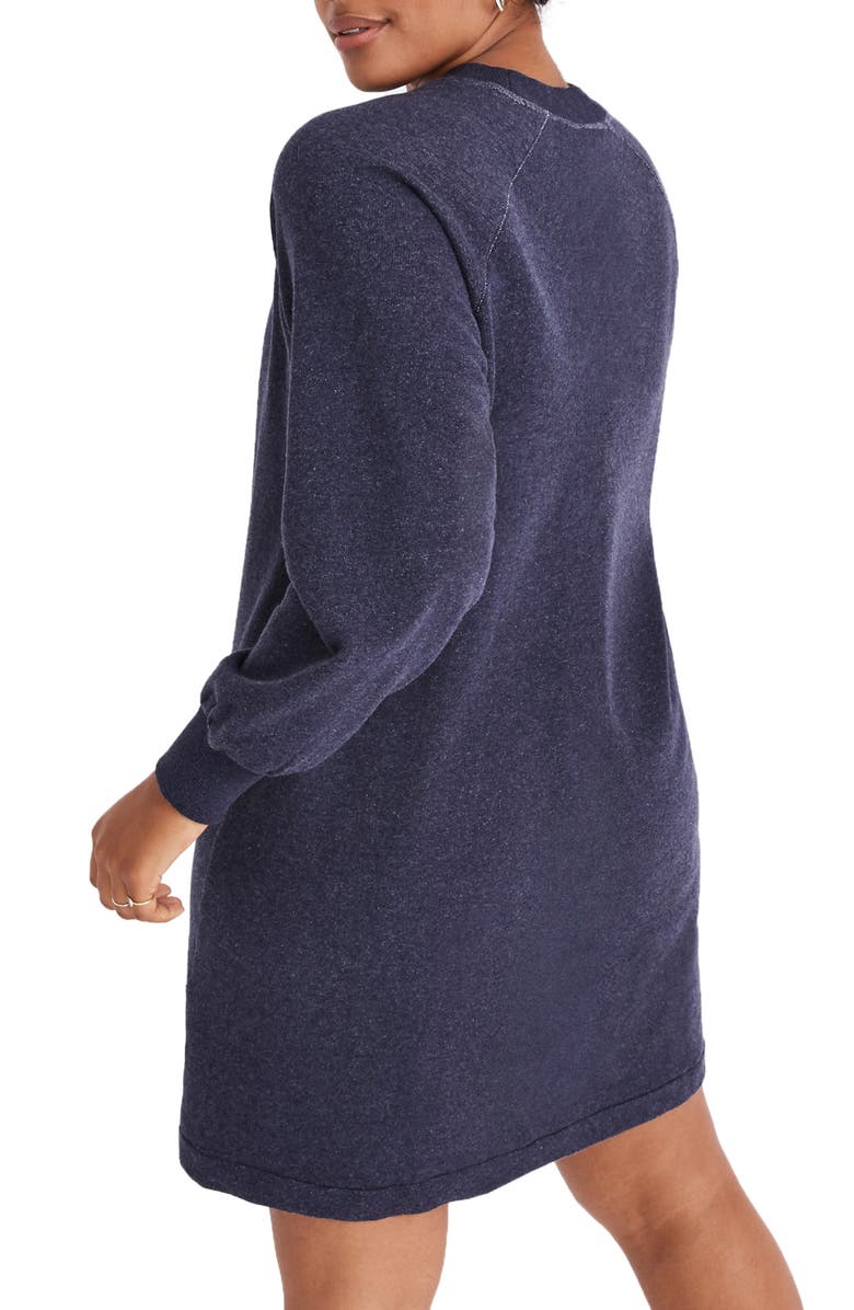 Madewell Bubble Sleeve Sweatshirt Dress, Alternate, color, 