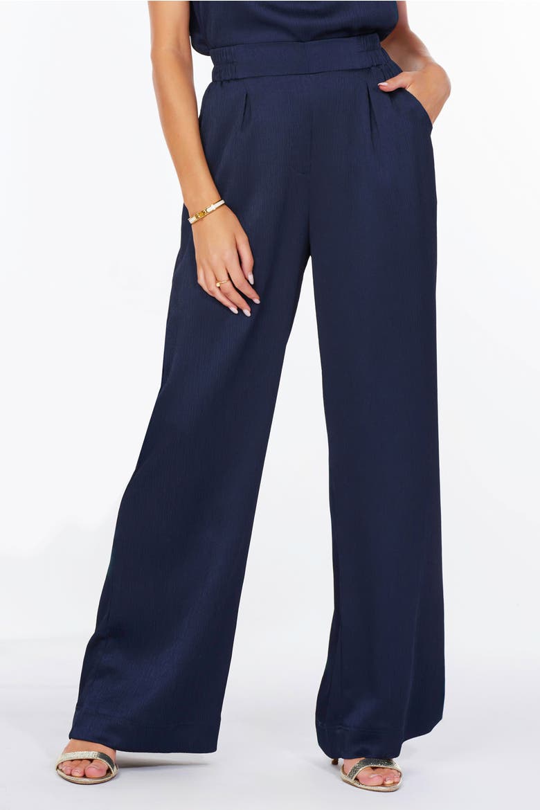 Micro Plisse Pull-On Pant, Main, color, Indigo