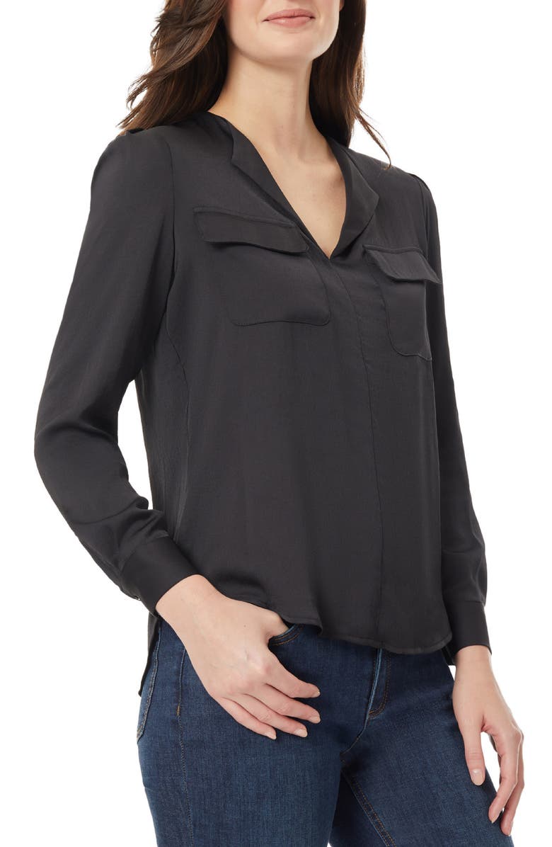 Jones New York Simplified Utility Textured Charmeuse Blouse, Alternate, color, 