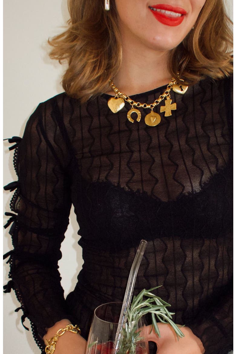 Robin Necklace, Alternate, color, Gold