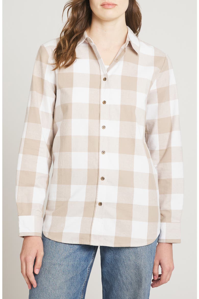 Plaid Flannel Long Sleeve Shirt, Main, color, INCENSE