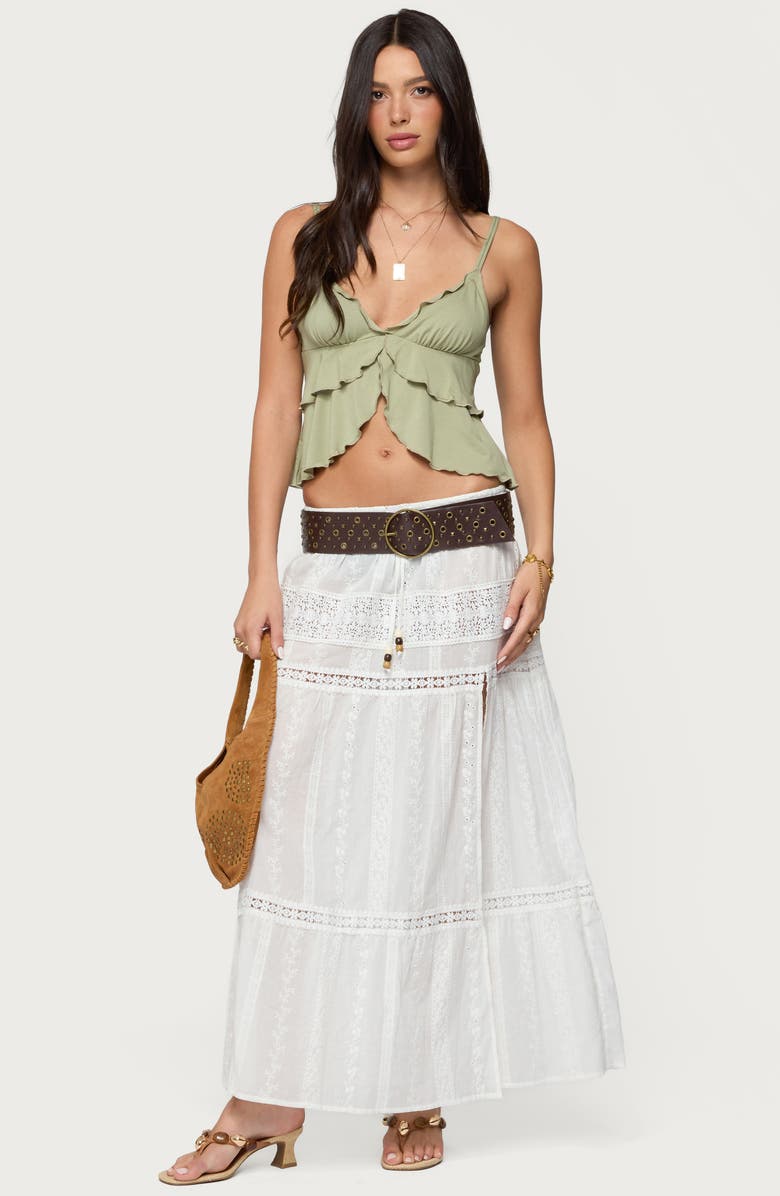 EDIKTED Kailan Ruffle Babydoll Camisole, Alternate, color, Sage