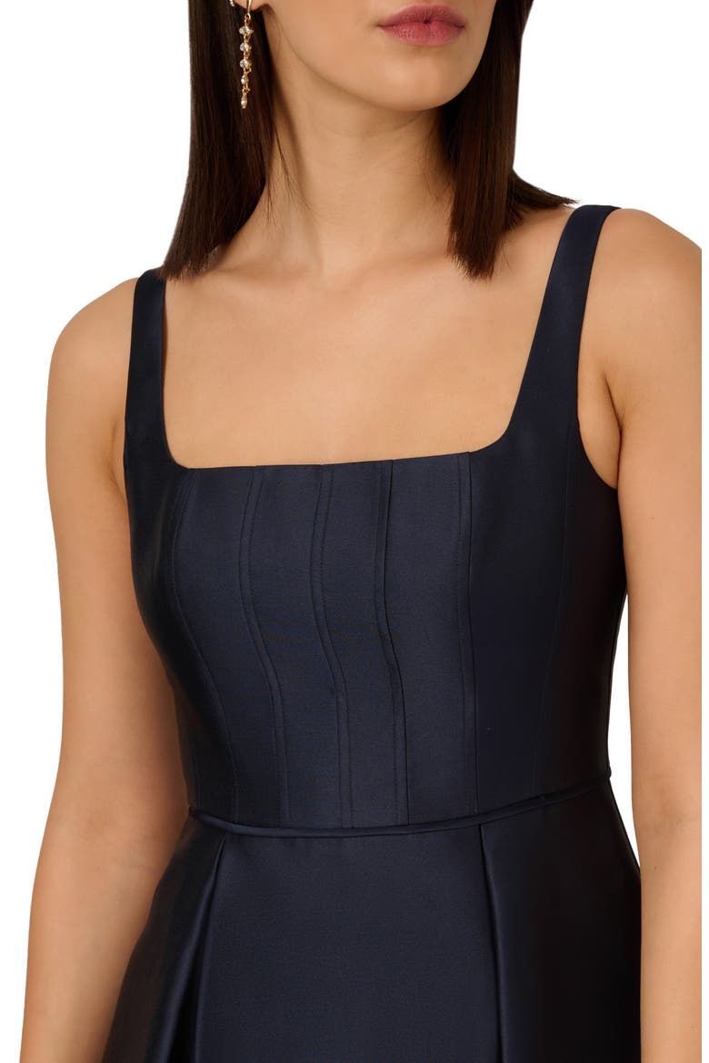 Mikado A-Line Cocktail Dress, Alternate, color, MIDNIGHT