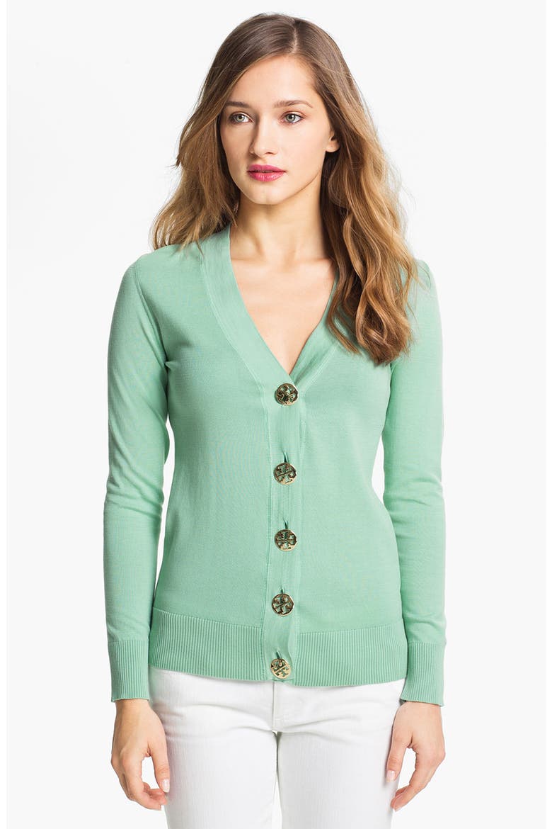 'Simone' Signature Button Cardigan, Main, color, ATLANTIS