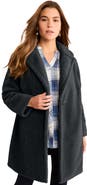 Roaman's Plus Size Mid Length Teddy Faux Fur Coat